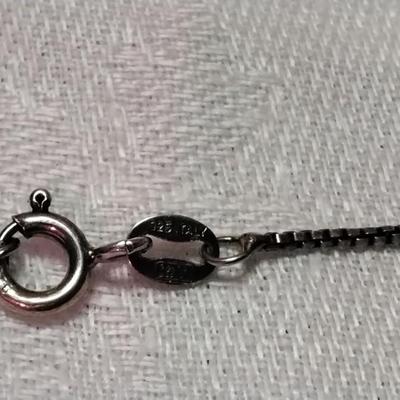 Vintage Engraved Puff Heart 18" 925 Italian Necklace