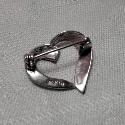 Vintage Classy Onyx and Marcasite 925 Brooch/Lapel Pin