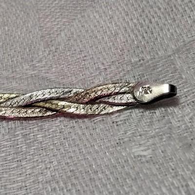 Vintage Tricolor (Rose/Gold/Silver) 7" Italian 925 Bracelet