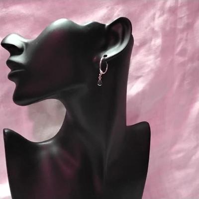 Beautiful Malachite Drop 925 Hoop Earrings