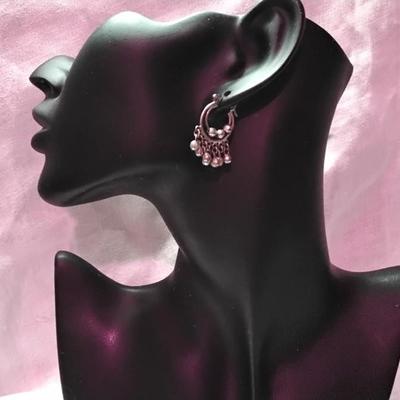 Vintage Fun Hoop With Drops 925 Earrings