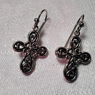 Beautiful Celtic Cross 925 Earrings