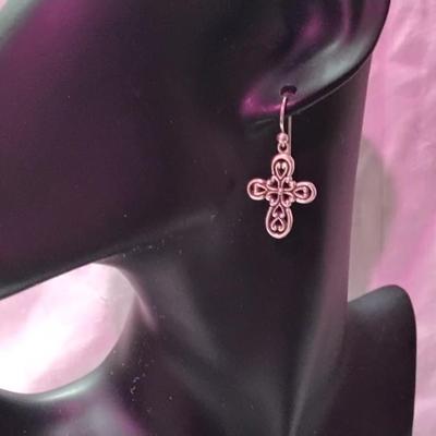 Beautiful Celtic Cross 925 Earrings