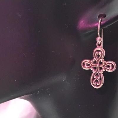 Beautiful Celtic Cross 925 Earrings