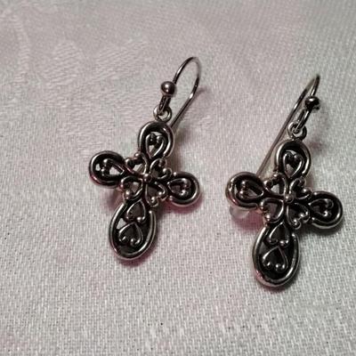 Beautiful Celtic Cross 925 Earrings