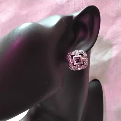 Unique Gorgeous  Amethyst 925 Earrings
