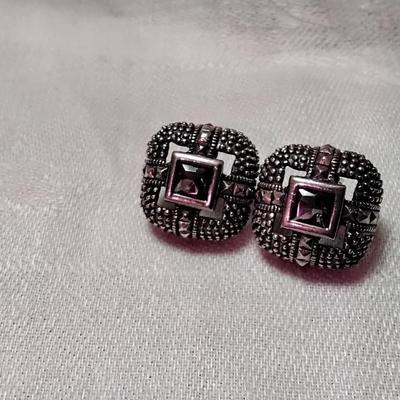 Unique Gorgeous  Amethyst 925 Earrings
