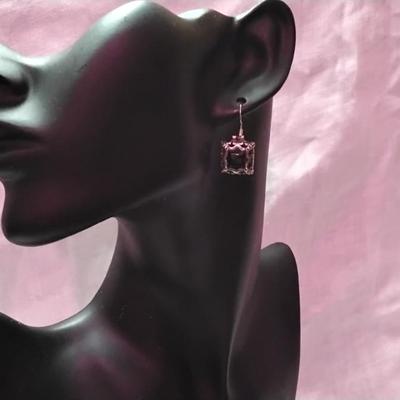 Vintage Stately Onyx 925 Earrings