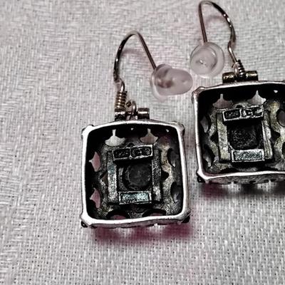 Vintage Stately Onyx 925 Earrings