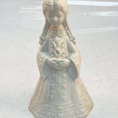 White Bisque Porcelain Choir Girl Bell Japan