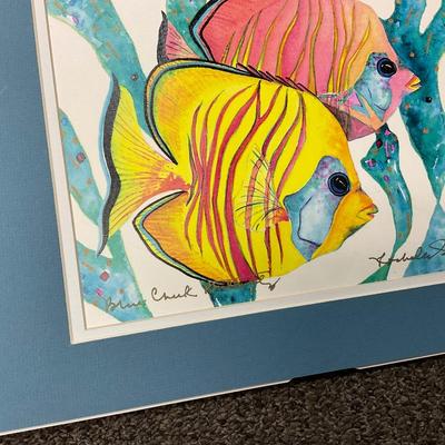 Tropical Fish Watercolor Art trio by artist Rochelle Salzer from Hawaii