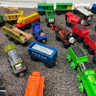 Large Lot of Vintage Painted Wood Magnetic Connection Thomas the Train Figures