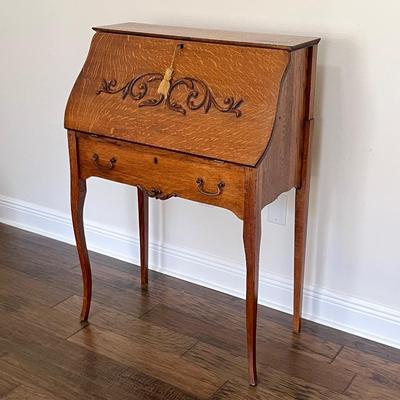Antique tiger oak secretary desk deals