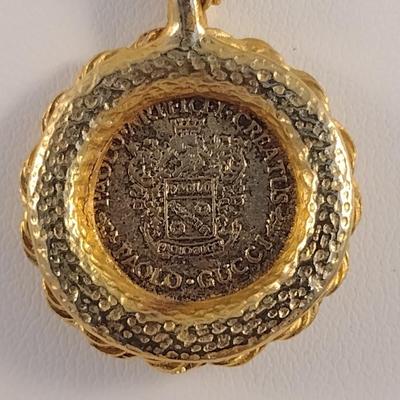 Gold Tone Paolo Gucci Medallion Necklace