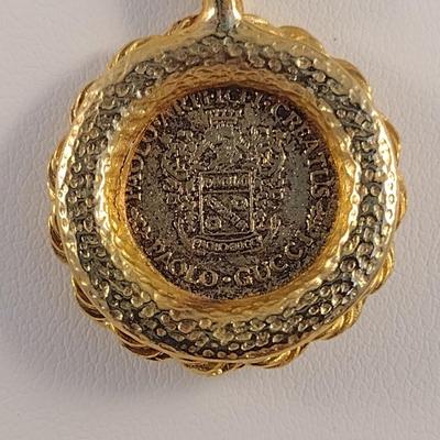 Gold Tone Paolo Gucci Medallion Necklace