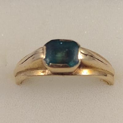 18K Gold Men's Emerald Ring 5.9 Grams Size 10.75