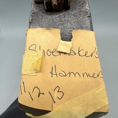 Antique Shoemaker's Scroll Knob Curve Hammer Cast Steel Head Late 19th Century