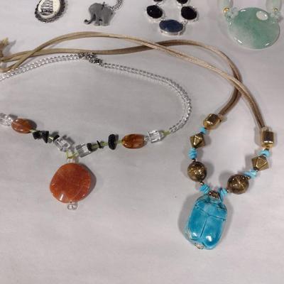 Collection of Vintage Color Filled Necklaces