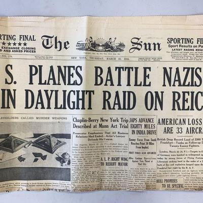 The Sun Original Vintage 1944 Newspaper