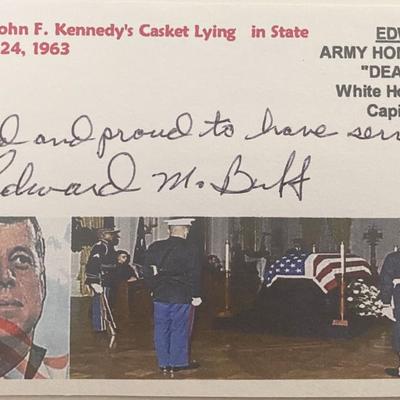 JFK Assassination Death Watch U.S. Marines Edward M. Buff signed Card