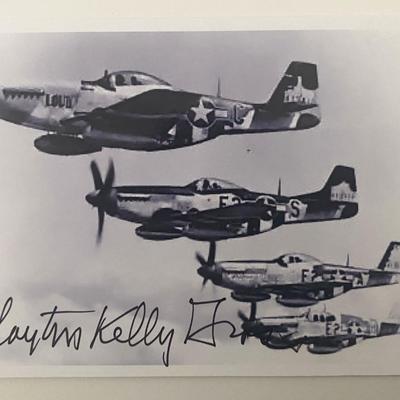 WWII Ace Clayton Kelly Gross signed photo