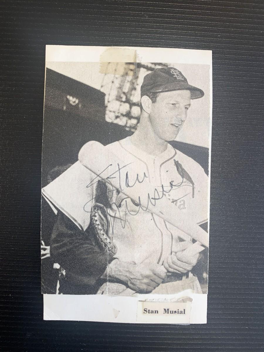Stan Musial Autographed 8x10 Photo – St. Louis Cardinals MVP Signed Ball W/ JSA COA