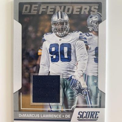 2017 PANINI SCORE FOOTBALL #11 GAME USED PATCH DEMARCUS LAWRENCE CARD
