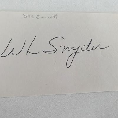 WL Snyder original signature