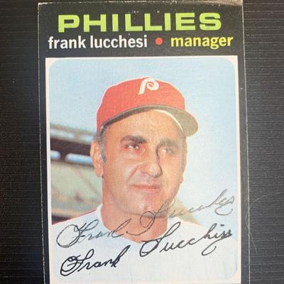 Philadelphia Phillies Frank Lucchesi Signed Baseball Trading Card 