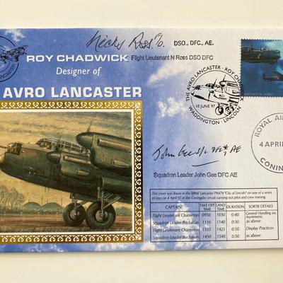 WWII The Avro Lancaster R.A.F. Signed Commemorative Cover