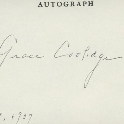 Grace Coolidge signature cut