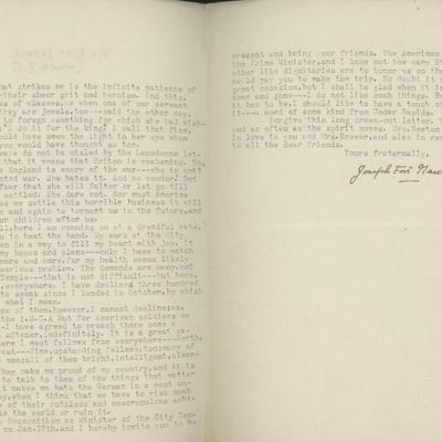 Joseph Fort Newton signed letter