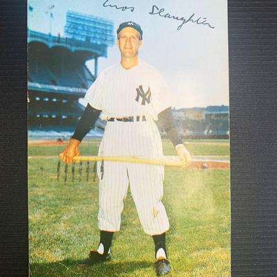 N.Y. Yankees Enos Slaughter Signed Photo Post Card