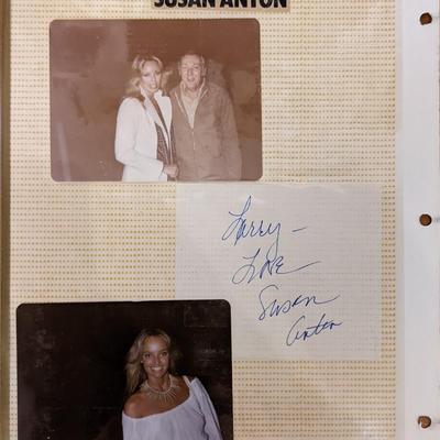Susan Anton Original Photo Album Page and Signature Cut