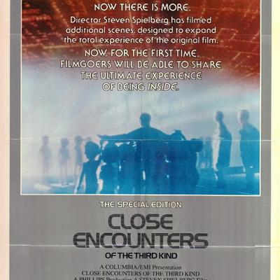 Close Encounters of the Third Kind original 1980R vintage rolled one sheet poster 