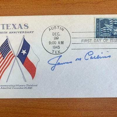 James M Collins signed first day cover