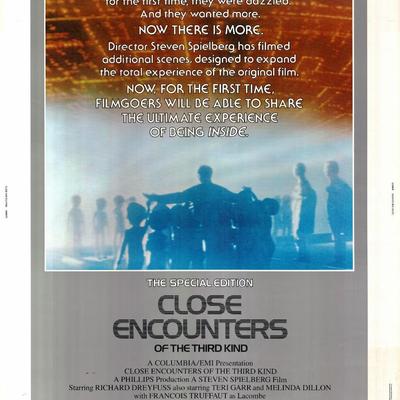 Close Encounters of the Third Kind original 1980R vintage rolled one sheet poster