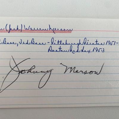 Johnny Merson original signature