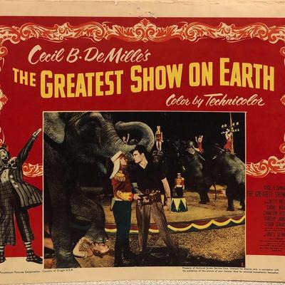 The Greatest Show on Earth original 1952 vintage lobby card