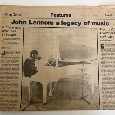  John Lennon Tribute newspaper Valley News 1980