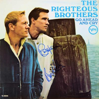 The Righteous Brothers signed Go Ahead And Cry single album