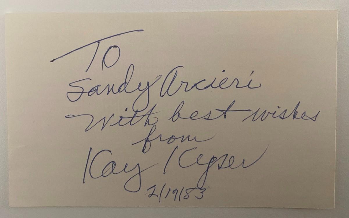 Bandleader Kay Kyser signed note