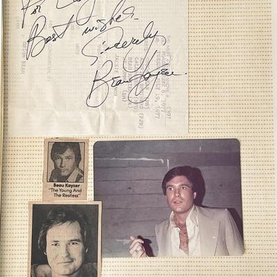 The Young and the Restless Beau Kazer original signature and photos