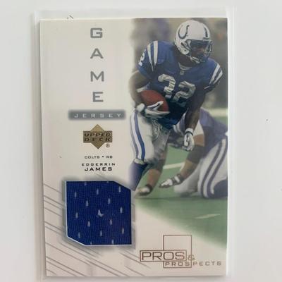 2001 UD PROS & PROSPECT GAME USED PATCH CARD #EJ-J EDGERRIN JAMES CARD