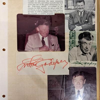 Arthur Godfrey Original Photo Album Page and Signature Cut. 