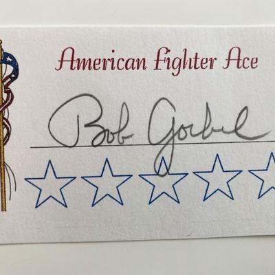 WWII Flying Ace Bob Gorbel Signed Card