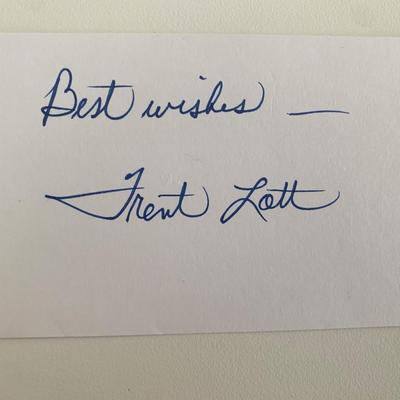 Trent Lott original signature