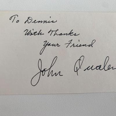 Actor John Qualen original signature