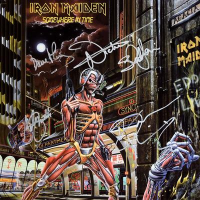 Iron Maiden signed Somewhere In Time album