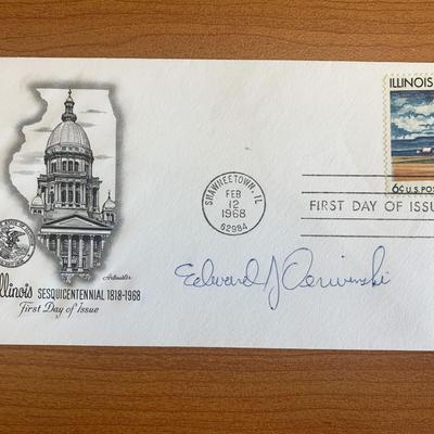 Edward D Derwinski signed first day cover